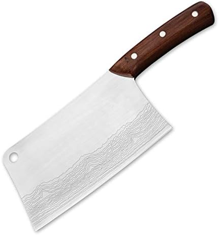 MAYiT Meat Cleaver Knife, 7.5 Inch Cooking Chinese Chef Knife 7Cr17MoV Stainless Steel Kitchen Cleaver Knives Utility Slicing Vegetable Meat Chef Knife