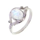 Artipol Bague producto europeo estilo francés. Plata rodiada con naturales Piedra de luna - modelo 2623-PL, talla 51