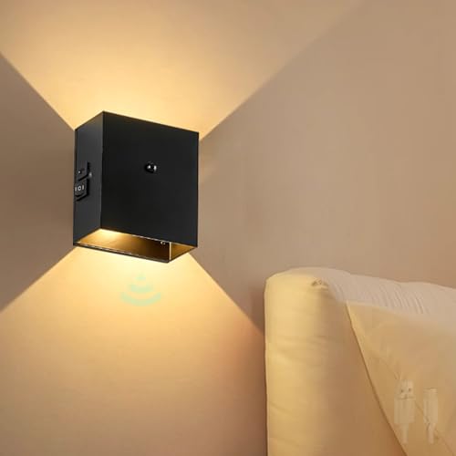 Aplique de pared LED magnético con sensor de movimiento y batería USB recargable de aluminio