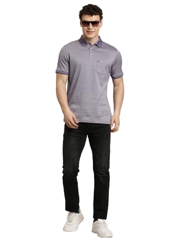 Polo violet pour homme Turtle en pur coton coupe ajustée