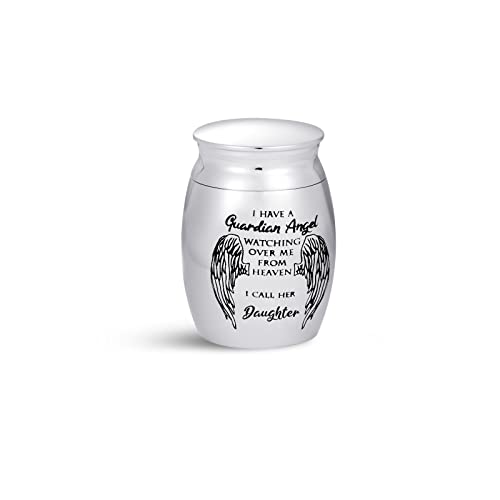 SBI Jewelry Daughter Small Urn for Human Ashes Cremation Guardian Angel Wing Mom Dad Family Sister Brother Memorial Keepsake Funeral Holder 1.6" - Image 2