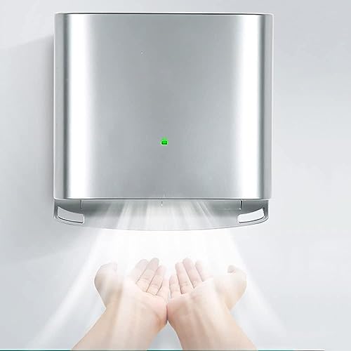 1250W Automatic Induction Hand Dryer - High-Speed 80m/s Electric Bathroom Dryers with Adjustable Hot/Cold Air, Fast Drying for Toilets, Sleek Black Design