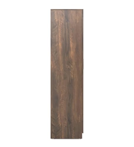 Image of Nexel 4 Door Wardrobe | Engineered Wood | Natural Teak Finish | Spacious Storage with Drawers, Shelves & Hanger | Elegant and Durable | Knock Down | 36 Months Warranty