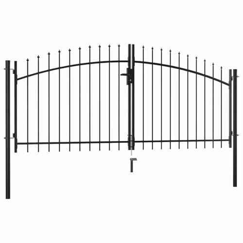 Tidyard Double-leaf garden gate with spear tips 300 x 150 cm Model144359
