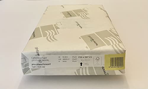 167 juegos triplicados papel autocopiativo Giroform Digital, A4, 80 g/m², blanco/amarillo/rosa (CB/CFB/CF), 501 hojas Cover