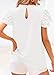 KIRUNDO Blouses for Women Dressy Casual 2026 Spring Summer Ruffle Short Sleeve Mock Neck Work Shirts Tops Fashion Clothing(White, X-Large)