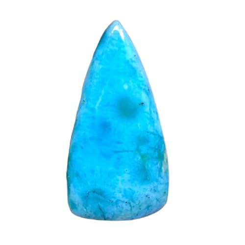Cabochon larimar naturel poire idéal pour réussir facilement le sertissage de vos bijoux faits main