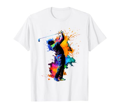 Colorful Golfer Golf Golfing T-Shirt, Men, White, 5X-Large