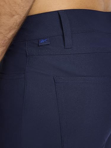 Reebok Men’s 5-Pocket Voyager Oblong Pant, Tapered Slim Fit, Lightweight Poly Double-Knit Fabric, Vector Navy, 36X32 — view 6