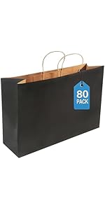 HAPPY CHEERS Kraft Paper Gift Bags,50 BSL1 Pack Large Paper Bags With Handles 16x6x12 Inches Thick Large Paper Shopping Bags For Boutique Brown - View #9
