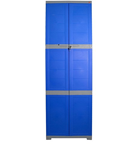 Image of Cello Novelty Large Plastic Cupboard with lock(Blue and Grey)