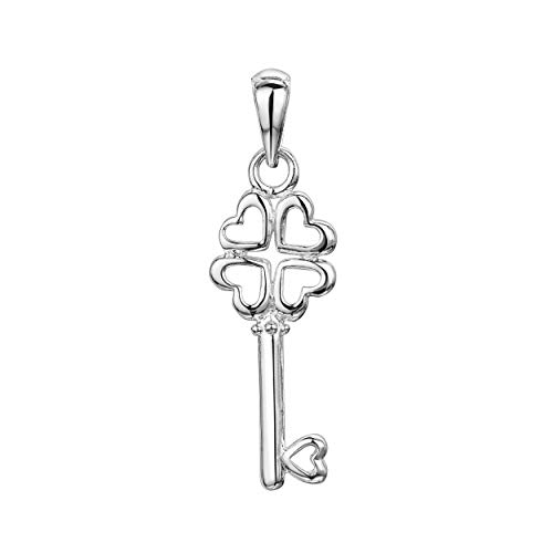 Amberta Pendentifs en Argent Sterling 925 avec Cadenas et Clé pour Femme: Clé Victorienne