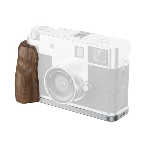 Image of SMALLRIG X Half Wooden L-Shaped Mount Plate for FUJIFILM, L Plate with Ergonomic Wood Side Handle, Includes Hot Shoe Cover (Silver) - 5223