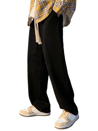 Floerns Men's Elastic Waist Drawstring Sweatpants Straight Leg Loose Pants with Pockets