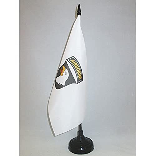AZ FLAG USA Airborne with white eagle Table Flag 5'' x 8'' - American Office Decoration 100% Polyester 21 x 14 cm - Mini Desk Flag with Pole and Black Plastic Base