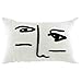 MACOSA U1609892 poduszka dekoracyjna czarno-biała 30x50 cm motyw twarz nowoczesny zamek błyskawiczny wraz z wypełnieniem poduszka na sofę poduszka dekoracyjna poduszka na kanapę poduszka na kanapę poduszka ozdobna poduszka na kanapę