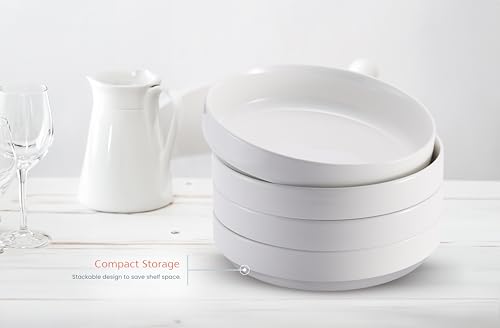 Kook KM4SP47W Bowl Plates, Pasta Bowl, Low Bowl, Plate Bowls, Ceramic Large Shallow Bowls, Microwave And Dishwasher Safe, Great For Soups And Salads, Glossy Porcelain, 47 Oz, Set Of 4 thumb #4