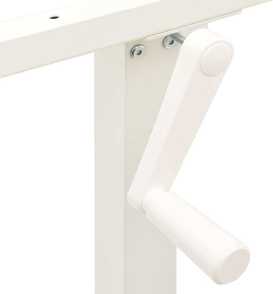 vidaXL Standing Desk Frame, Adjustable Desk Legs with Hand Crank System, Stand up Desk Base, Standing Frame for Computer Desks Home Office, White