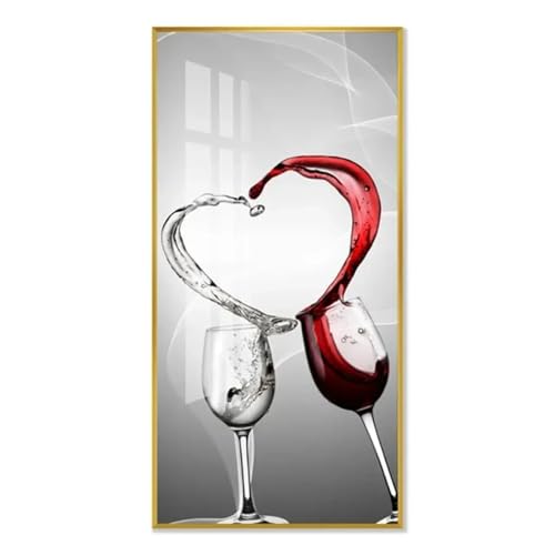 Peinture sur toile vin rouge avec cadre robuste de 60 x 120 cm