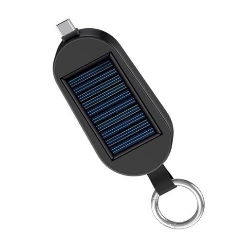 Solar Type-C Charging Adapter Keychain