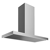 Futuro Futuro IS48TURO-INOX Island Range Hood, Stainless Steel, 48W x 22D x 24-44H inches, Perimeter Suction System, LED Lighting, 940 CFM, AISI 304 Stainless Steel, 0.5-3.2 Sones