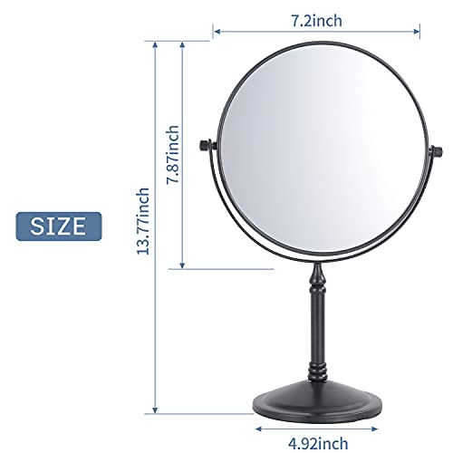 DOWRY 8-Inch Tabletop Two-Sided Swivel Vanity Mirror with 10X Magnification Gifts for Women Wife Mom Teengirls Mothers Day Matte Black(10X) by DOWRY - Image 6