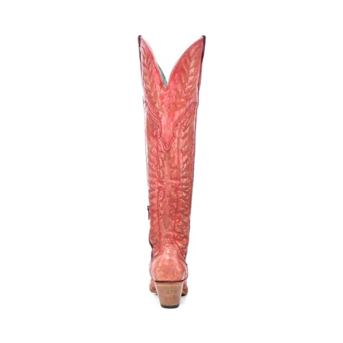 CORRAL Women's Embroidery Tall Top Urban Outdoor Western Cowgirl Style Above-the-Knee Pointed J Toe Cowhide Leather Boots4