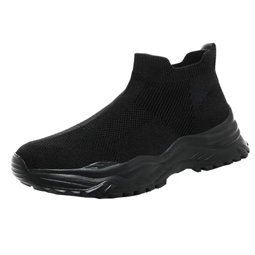SJJH Zapatillas deportivas para hombre, ligeras, transpirables y suaves, diseño de suela suave para mayor comodidad y apoyo, Negro , 46 EU