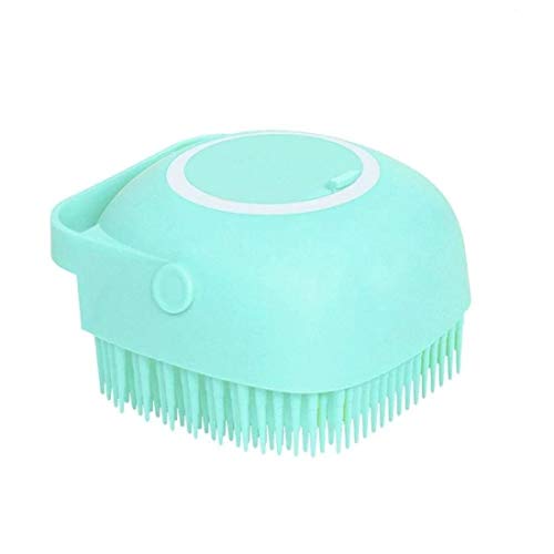 Legend Jam Reusable Silicone Body Scrubber Bath Exfoliating Shower Brush Soft Bristle Massager with Fill Soap Dispenser For Gentle Scrub Smoother Skin Scalp Body Wash Massage Hair Comb (Sea Green)