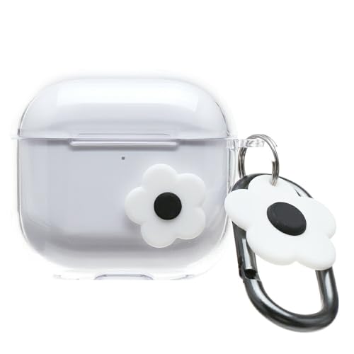 ONLYOU AirPods 3 �p �P�[�X ��3���� �G�A�[�|�b�Y��3���� �N���A ���� 3D�t�����[�`���[�� �J���r�i�t�b�N�t�� ���� ������� ���킢�� �؍� ���f�B�[�X (�z���C�g/�n�[�h�P�[�X(PC))