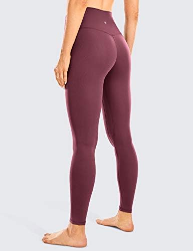 CRZ YOGA Damskie legginsy do jogi, z wysokim stanem, kompresyjne, sportowe legginsy treningowe - Naked Feeling Soft - 71 cm, ciemny Adobe, 40