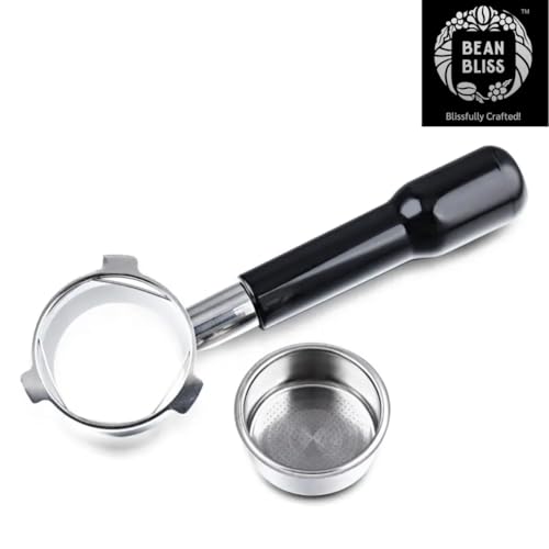 Image of Bean Bliss 51mm Bottomless Portafilter with Plastic Handle for Semi-Automatic Coffee Machines - Durable Stainless Steel, Perfect for Rich Espresso Extraction, Ideal for Home & Professional Use