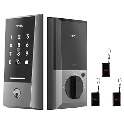 TCL D2 Smart Lock with TCL FOBs, Keyless Entry Door Lock with App Control, Passcodes, Mechanical Keys & Temporary Codes, Auto Lock, Compatible with Alexa/Google