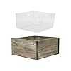 CYS EXCEL Wood Square Planter Box with Removable Plastic Liner H4 Open8x8 Multiple Size Choices Wooden Planters Indoor Decorative Flower Box