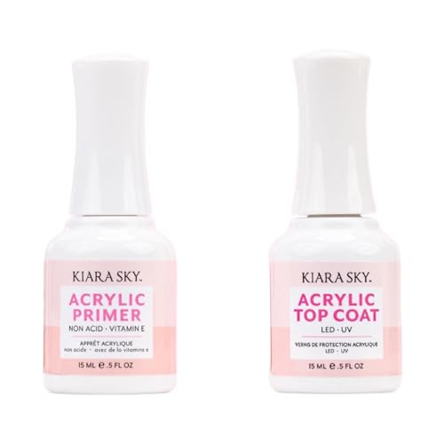 KIARA SKY Professional Nails Acrylic Essentials 0.5 Fl Oz (Acrylic Primer + Top Coat Duo)