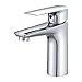 Produktbild KAIBOR Chrom Waschtischarmatur für Bad, Einhebelmischer Wasserhahn Bad mit Auslauf Höhe 104mm, Waschbecken Armatur OHNE Zugstange, Einhand-Waschtischbatterie Badarmaturen