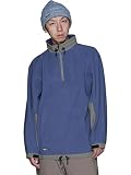 PONTAPES(ポンタペス) スノーボード ハーフジップ シャツ 撥水 防風 フィルム入り PONF-200B ネイビー XLサイズ スノボウェア ジャケット メンズ レディース スキーウェア インナー