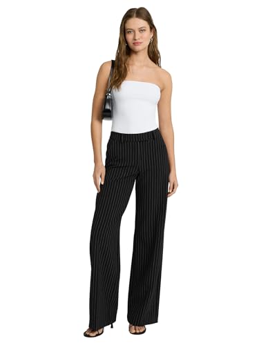 EXPRESS Women’s Editor Mid Rise Trousers – Pinstripe, Tailored Stretch Trouser for Workwear