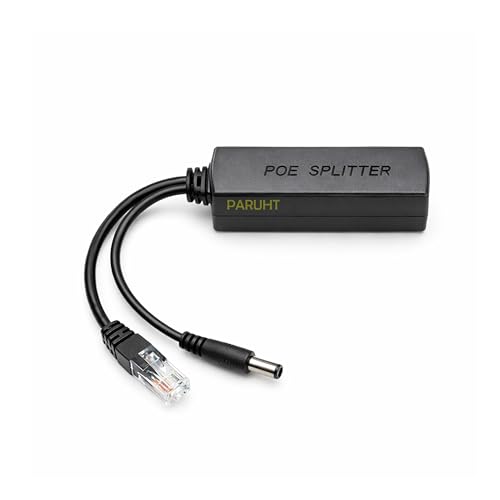 Image of Deluxe POE Splitter Active Power Over Ethernet Splitter 48V to 12V for POE Devices, Switches, IP Camera, IP Phone DEPOES1X, Black