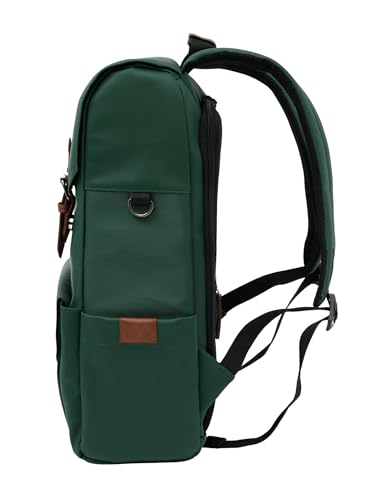 Image of FUR JADEN Anti-Theft Laptop Backpack I Camera Backpack Bag I Men Women I In-Built Tablet Sleeve I Padded Grab Handle I Breathable Air-Mesh (D.Green)
