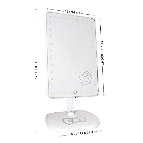 Impressions Vanity Hello Kitty Touch Pro Makeup Mirror With Bluetooth Speaker And 360 Rotation, Touch Sensor Vanity Mirror With Led Lights And Usb Charging Port #TOP1