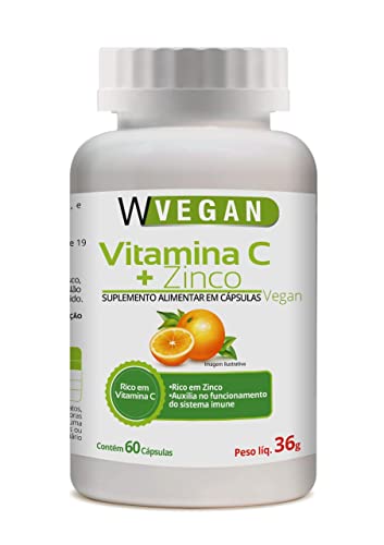 W Vegan Vitamina C 500mg com Zinco 60 Cápsulas
