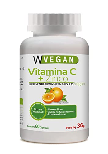 W Vegan Vitamina C 500Mg + Zinco 60 Capsulas Wvegan Vegano