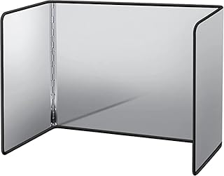 Splatter Guard for Frying Non-Stick 3 Sided Foldable Grease Splatter Screen Stainless Steel Backsplash Anti Splatter Shield Guard for Stove Screen Protector for Frying Stove Top Wall Easy to Clean - S