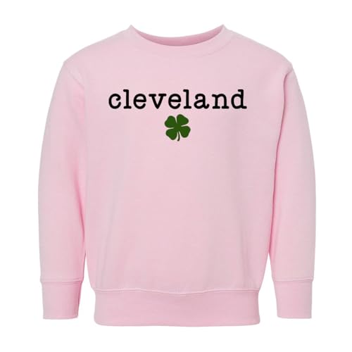 Cleveland Shamrock Kids Sweatshirt Toddler 3T Pink