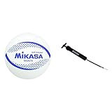 ミカサ(MIKASA) カラーソフトバレーボール 円周78cm 検定球(ホワイト)MSN78-W [並行輸入品] ハンドポンプのセット