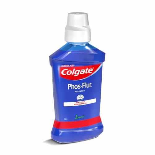Image of Colgate Phos-Flur Fluoride Mouth Rinse, Mint Flavour, 500ml, Alcohol-Free, Ideal for Braces Pack of 2