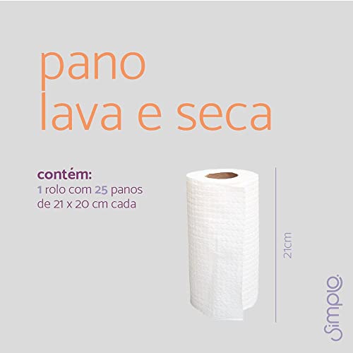 Rolo de panos lava e seca 25 peças - Simplo