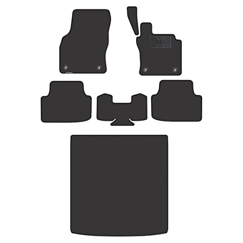 Hotfield VW フォルクスワーゲン 互換品 新型 ゴルフヴァリアント CDD系 ゴルフ8ヴァリアント 2025年1月〜モデルに対応 フロアマット+トランクマット ラゲッジマット 形状3 車種:ゴルフRヴァリアント(ガソリン車) カーボンファイバー調