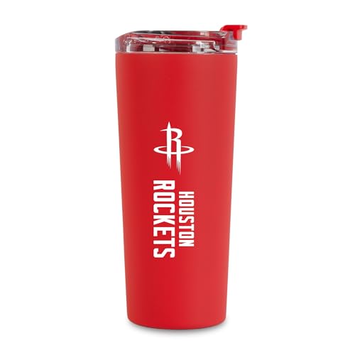 Image of Rico Industries NBA Basketball Houston Rockets Red 24oz Stainless Steel Tumbler with Lid and Dual Functioning Lid